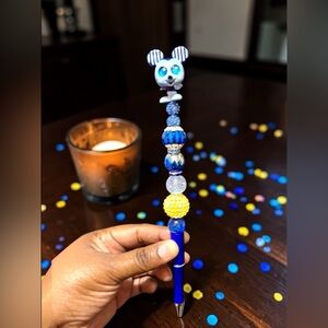 Custom Made Blue and Yellow Character Pen